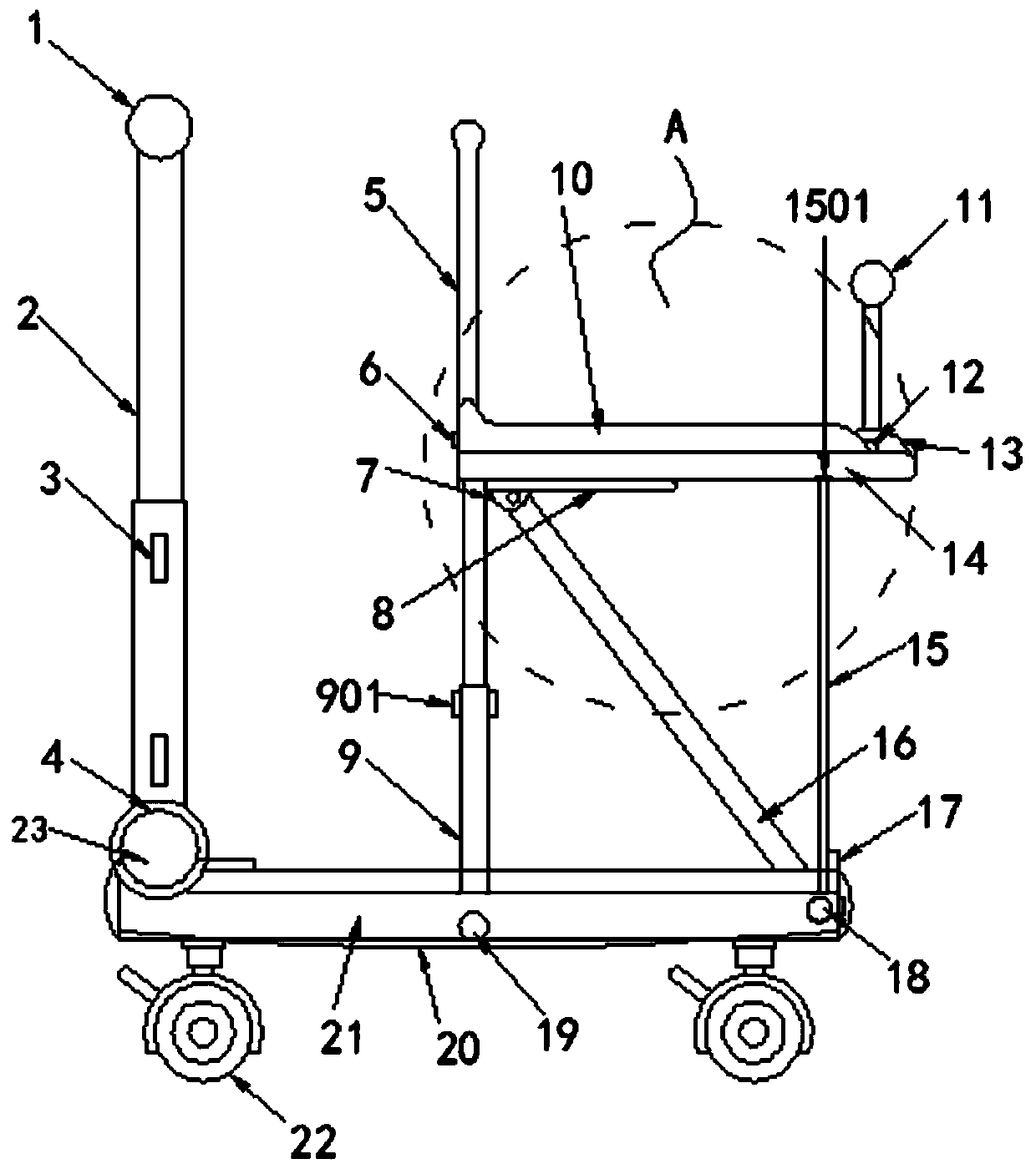 Simple and portable child travel cart