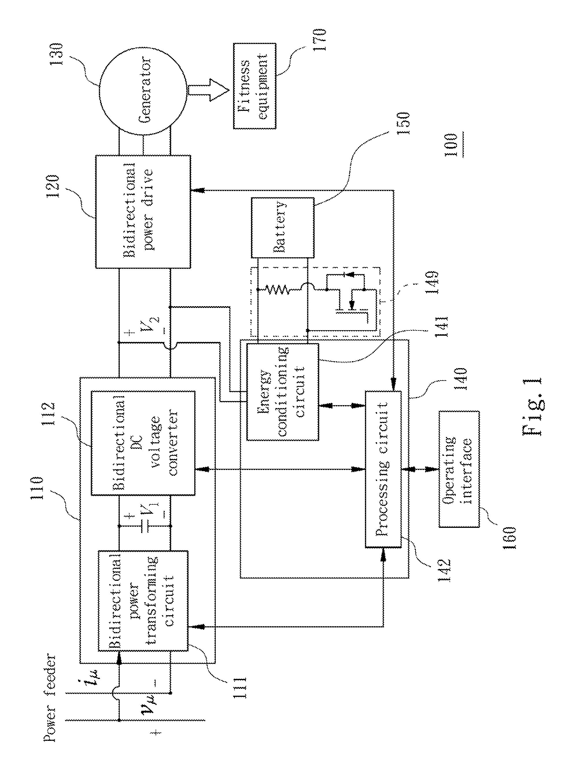 Fitness equipment energy regenerating and saving system