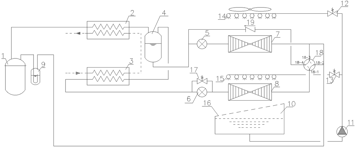 A non-azeotropic mixed working fluid solution defrosting freezing regeneration large temperature difference heat pump unit