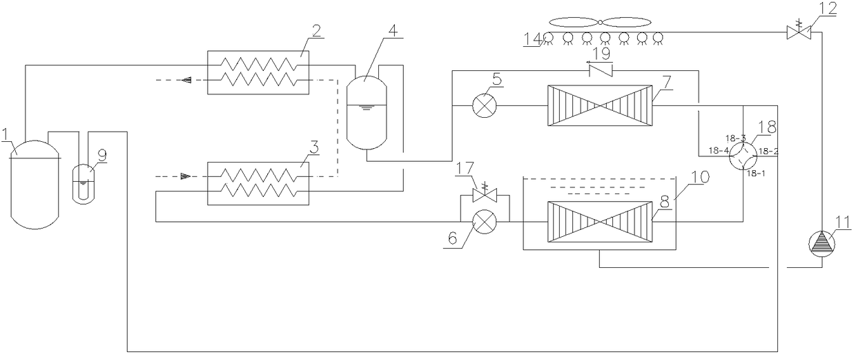 A non-azeotropic mixed working fluid solution defrosting freezing regeneration large temperature difference heat pump unit