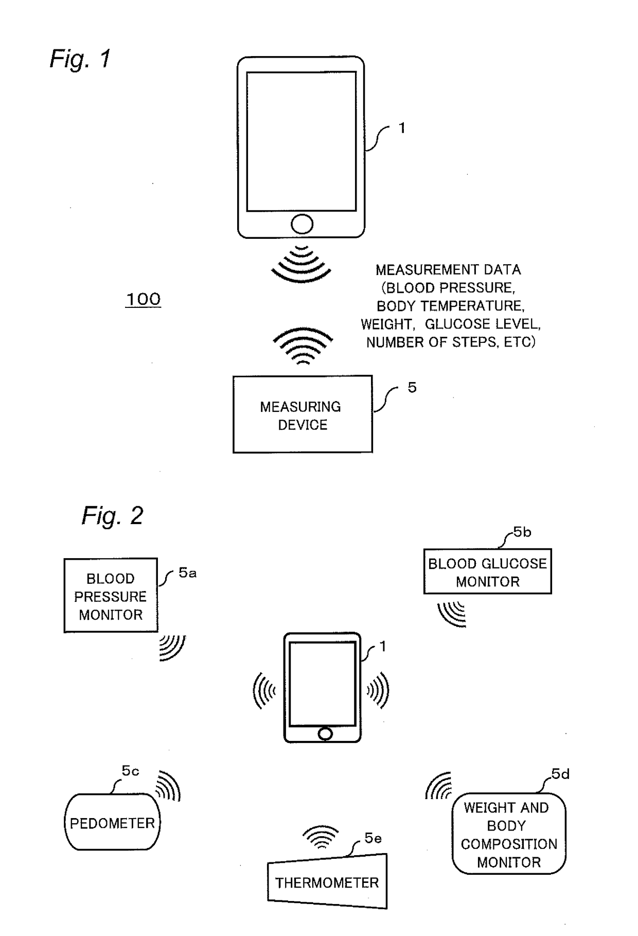 Health data management device and health data management system