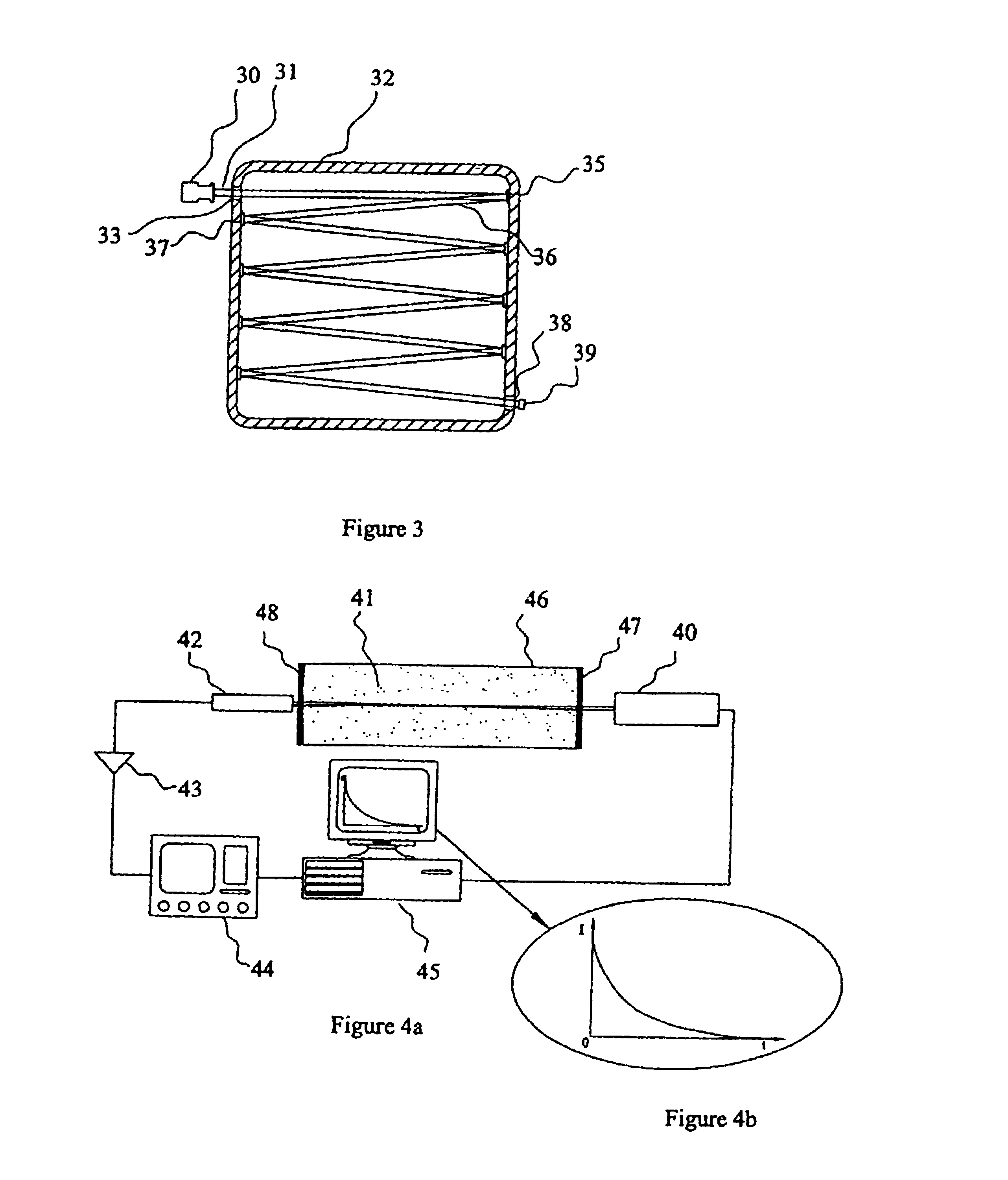 Apparatus and method for measuring decay in intensity of electromagnetic radiation in multipass spectrometry