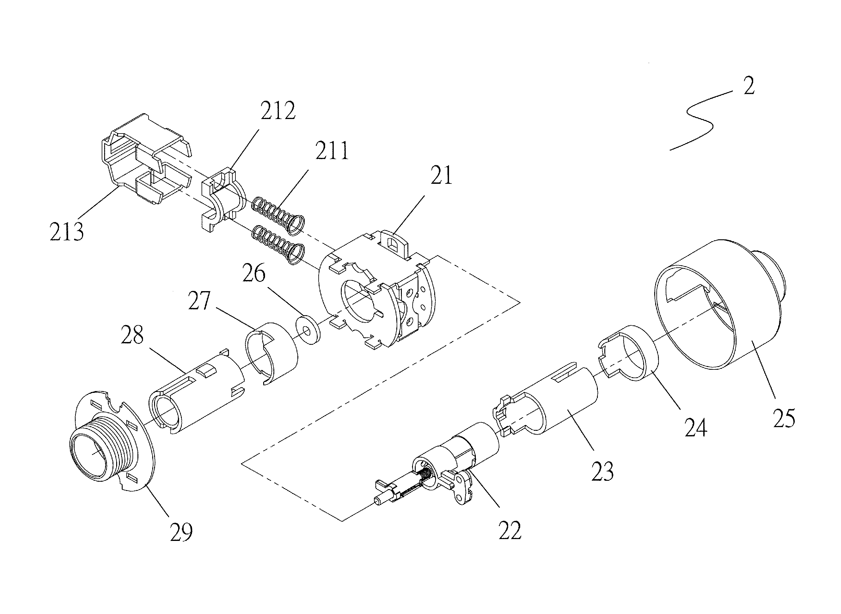 Driving structure of electronic lock