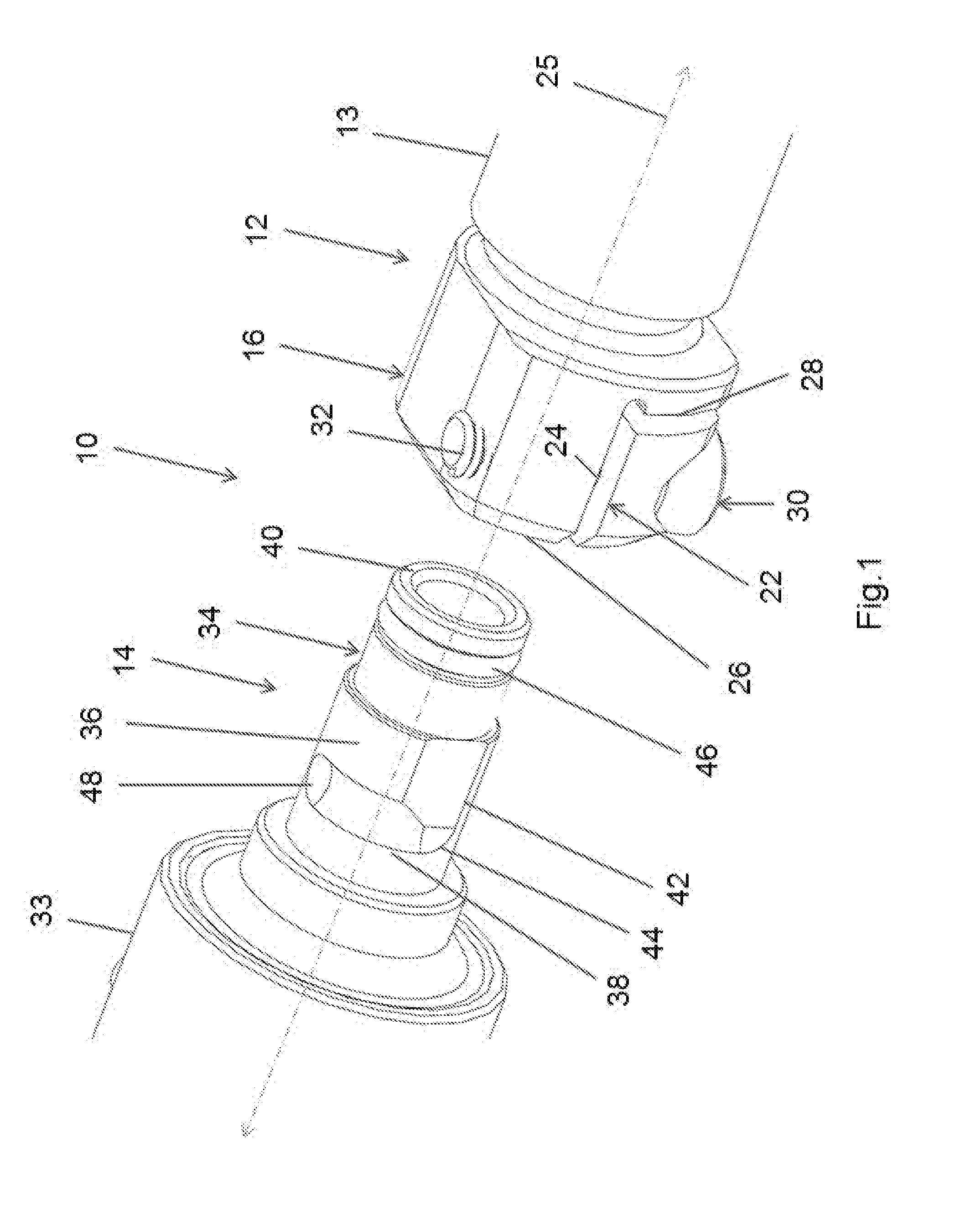 Hand-turnable welding cable connection