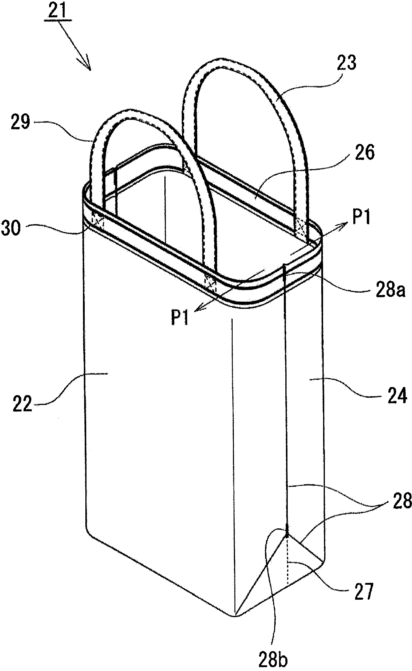 Nonwoven fabric bag with handles