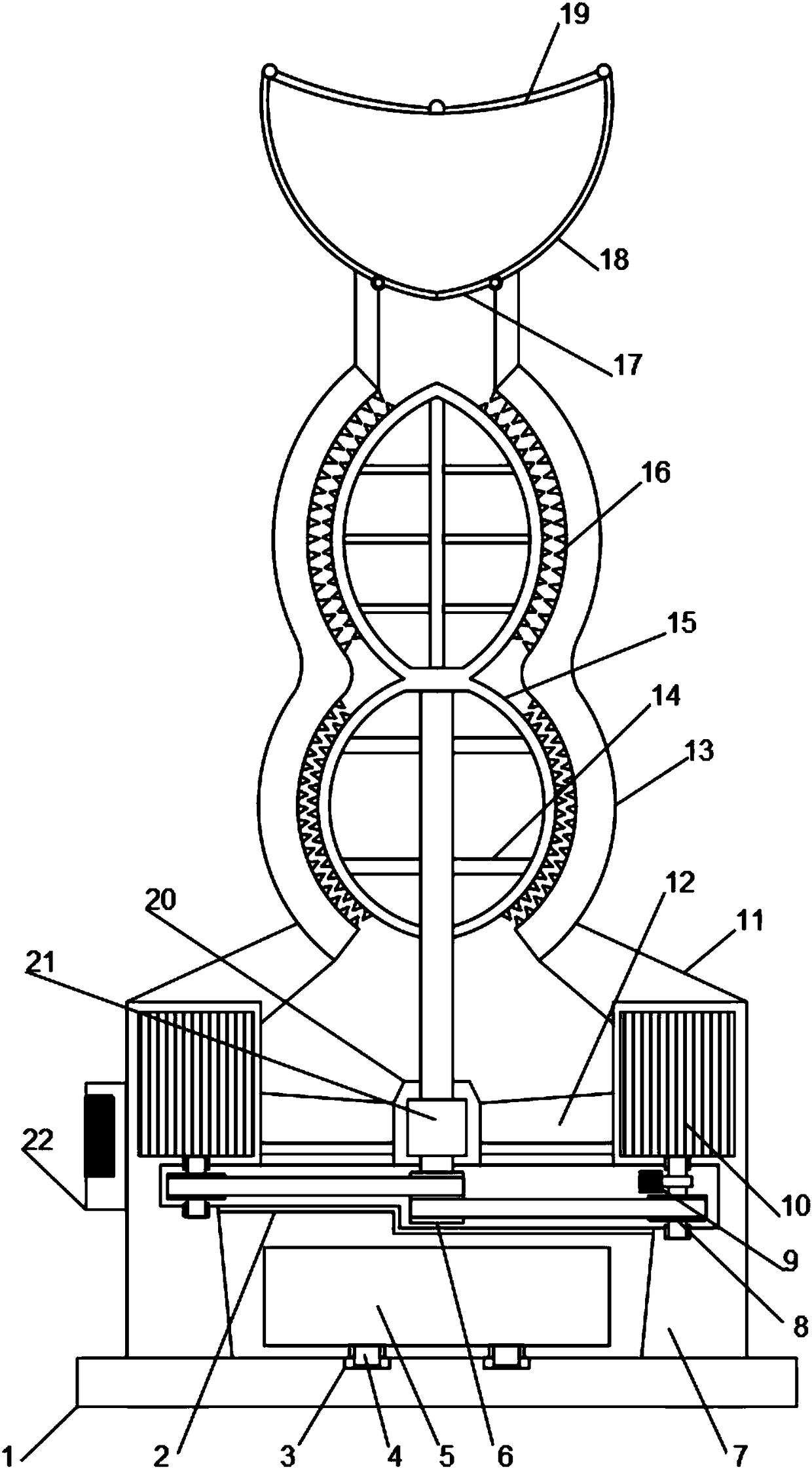 Two-stage shuttle-type reducing crushing device