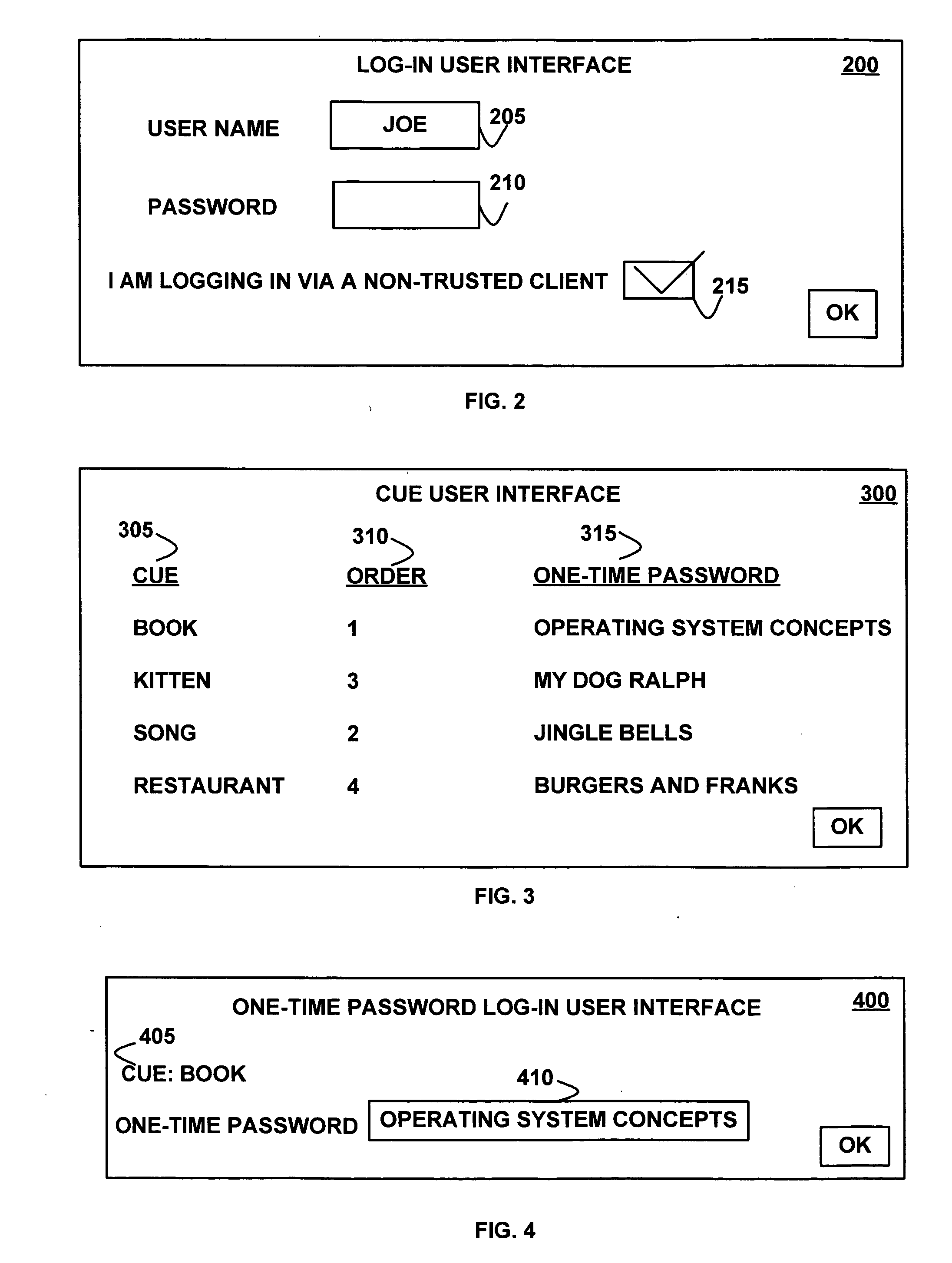 Cued one-time passwords