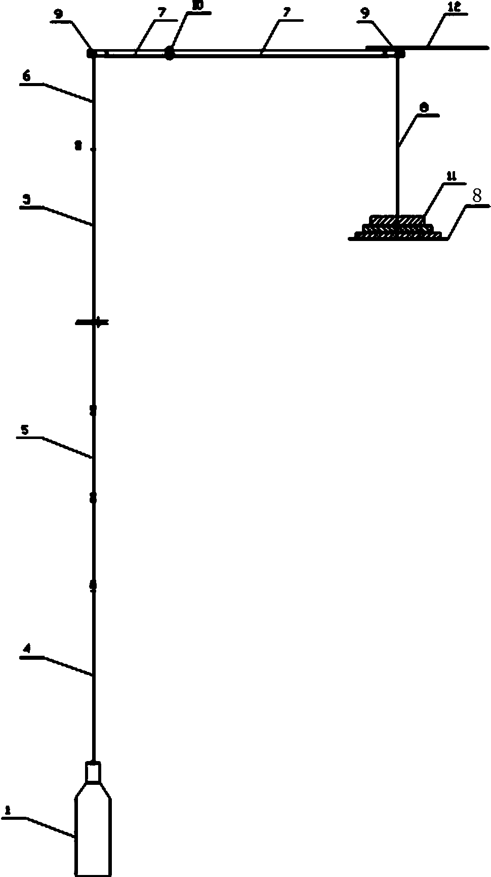 Underwater concrete pouring elevation control device and use method thereof