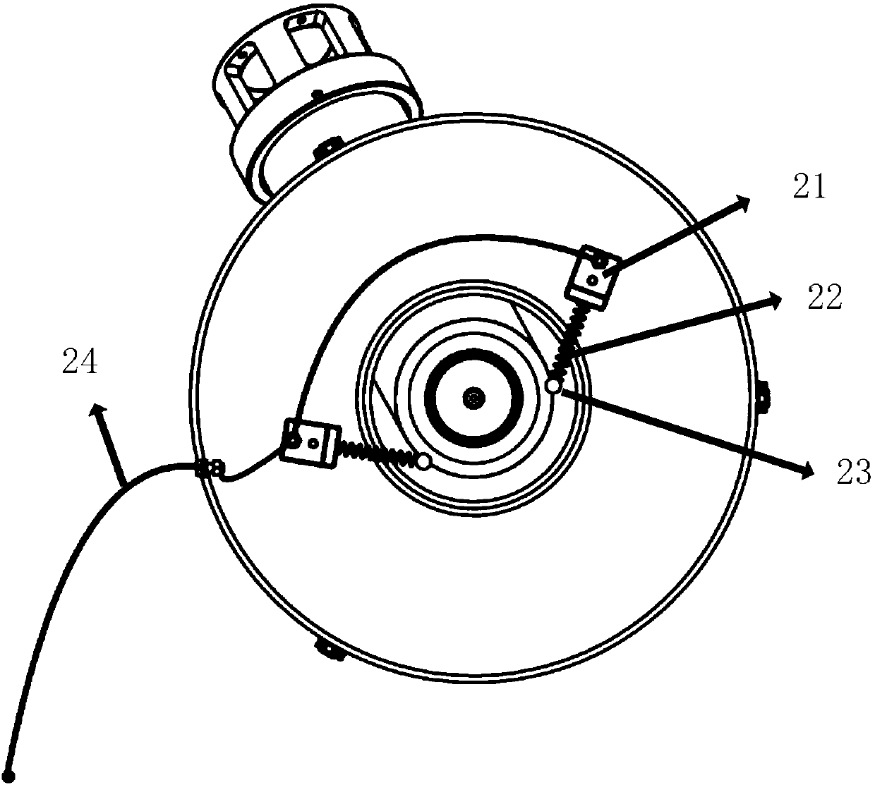 A device for removing static electricity from a paint-spraying rotary cup