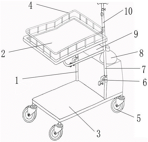 Following trolley of critical patient transportation