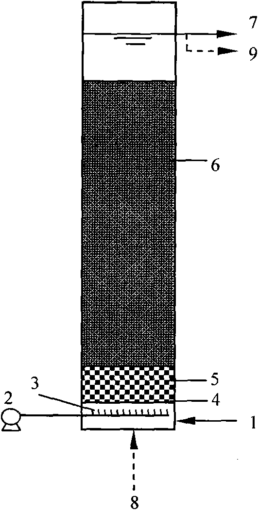 Method for pre-treating polluted river water by adopting biological semi-coke aerated filter