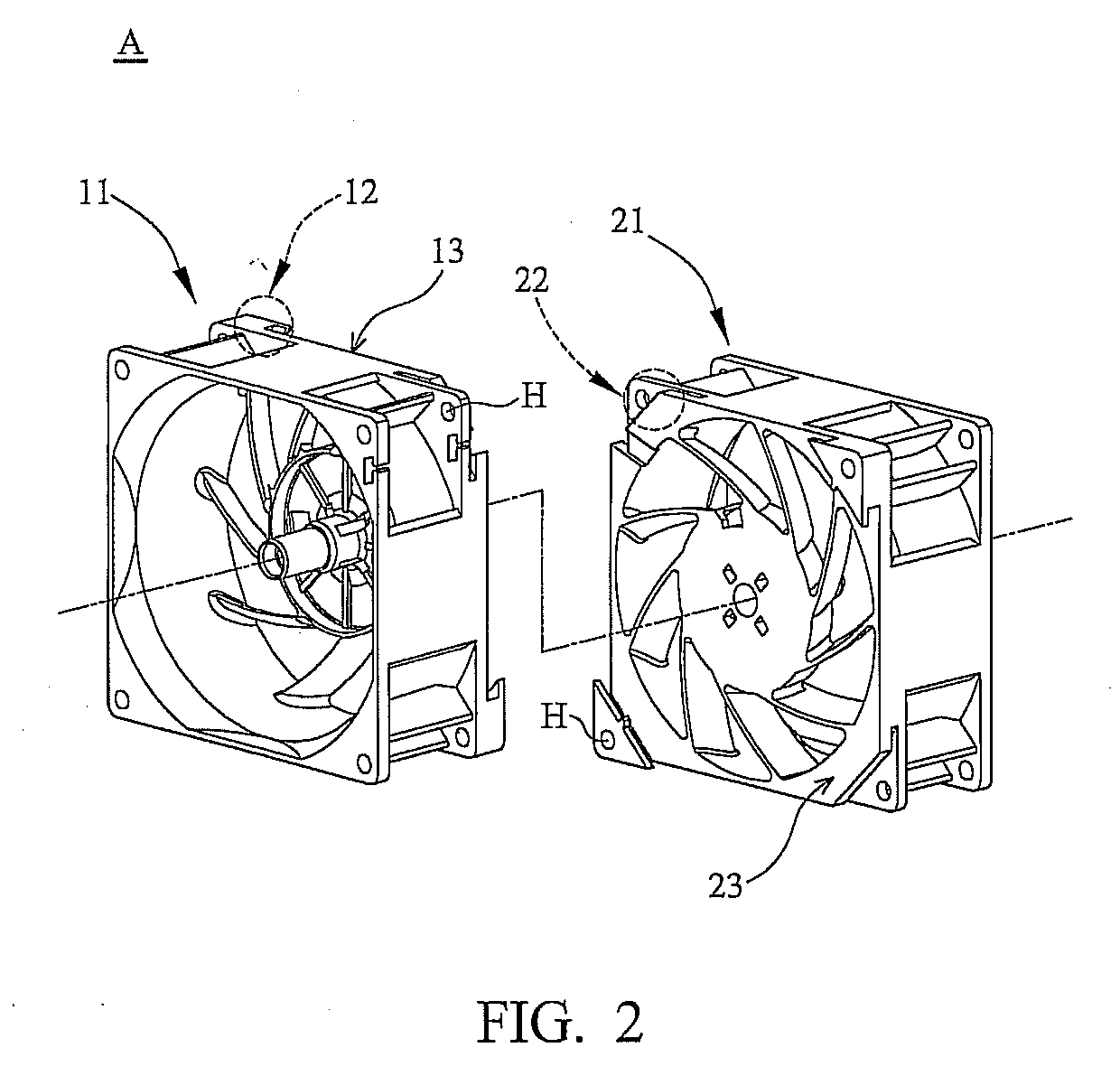 Series fan and frame set thereof