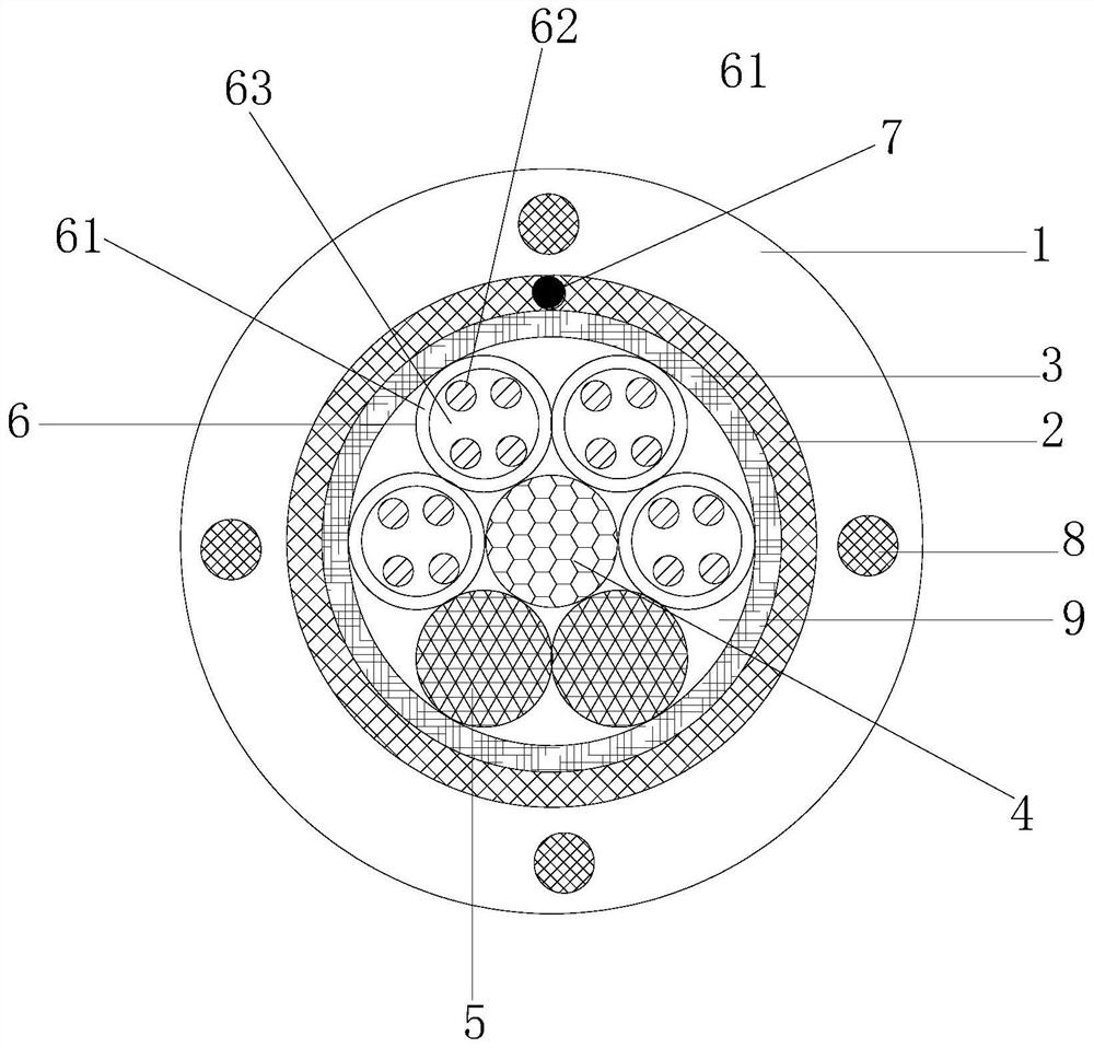 Photoelectric hybrid cable with high tensile strength and capable of monitoring water seepage