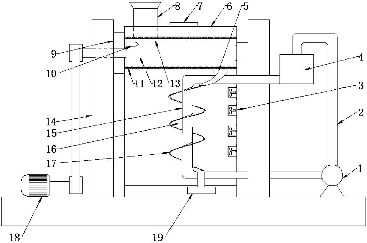 Integrated fixation and cooling machine for tea