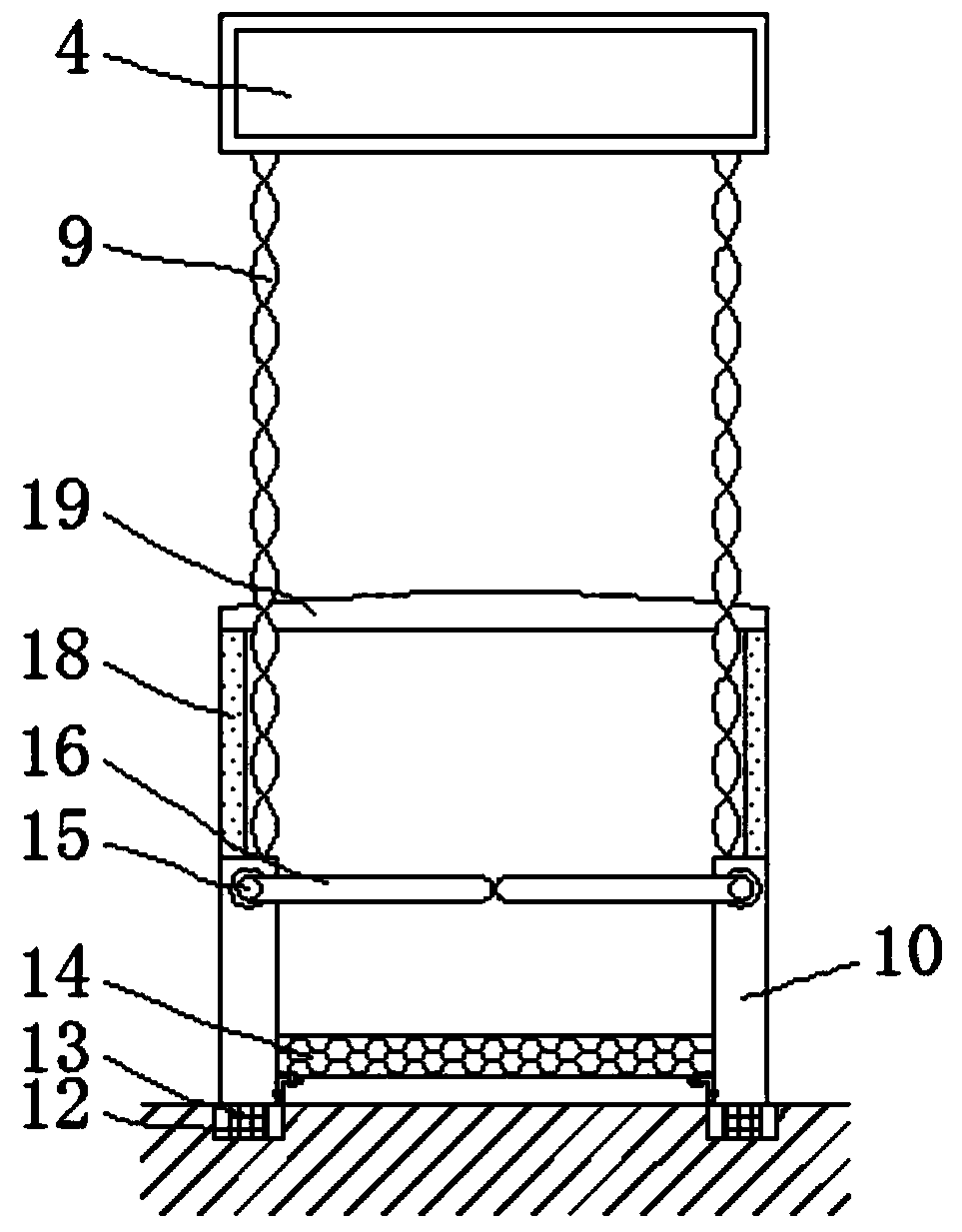 Automatic lifting type zebra line crossing prevention device for intersection traffic