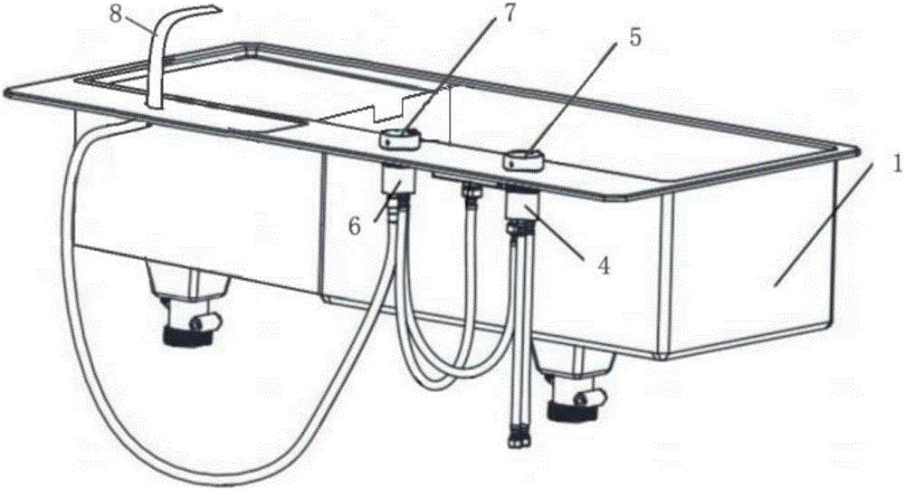 Kitchen double-chamber sink