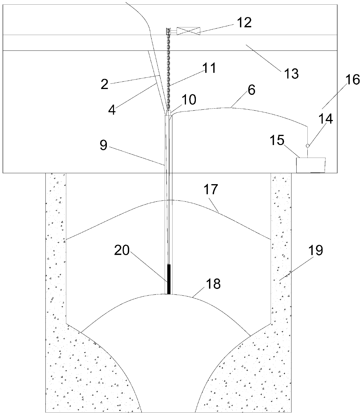 Device and method for safely treating coal bunker blockage under coal mine