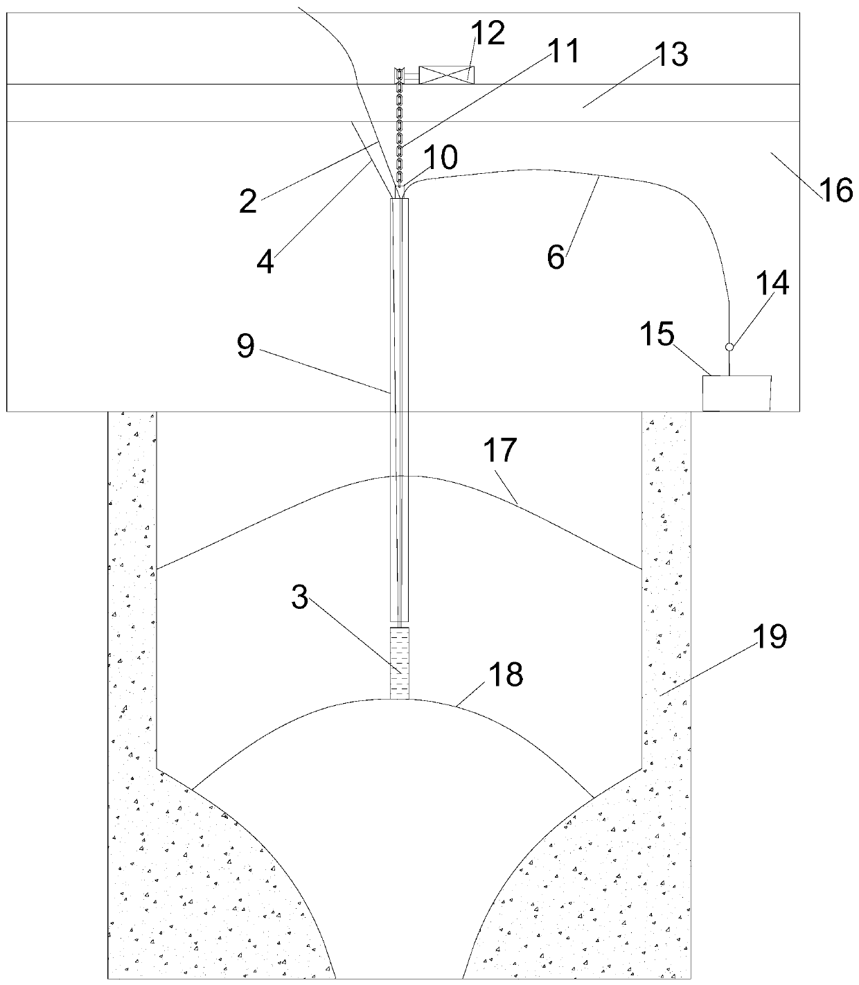 Device and method for safely treating coal bunker blockage under coal mine