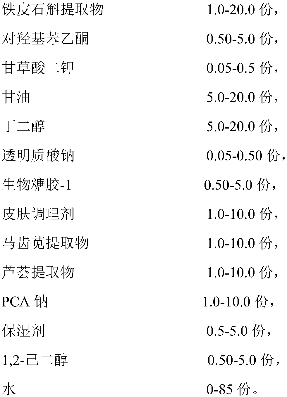 Skin smoothing toner containing Dendrobium candidum extract and preparation method thereof