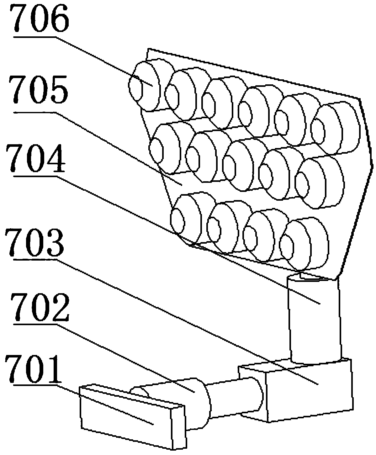 A hexagonal binding device for steel pipes