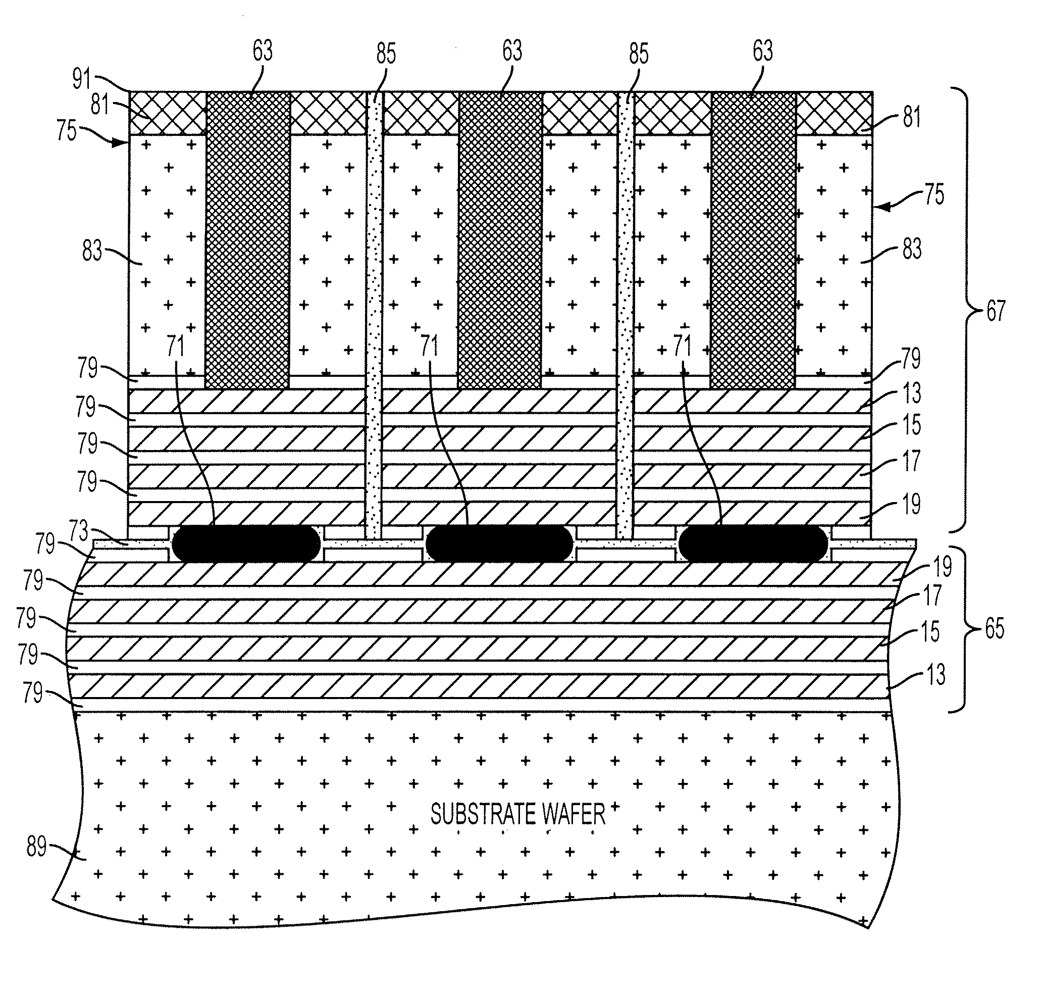 Buried via technology for three dimensional integrated circuits