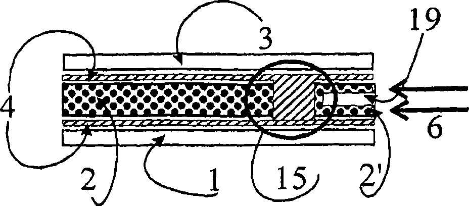 Stone-glass element with capillary cut