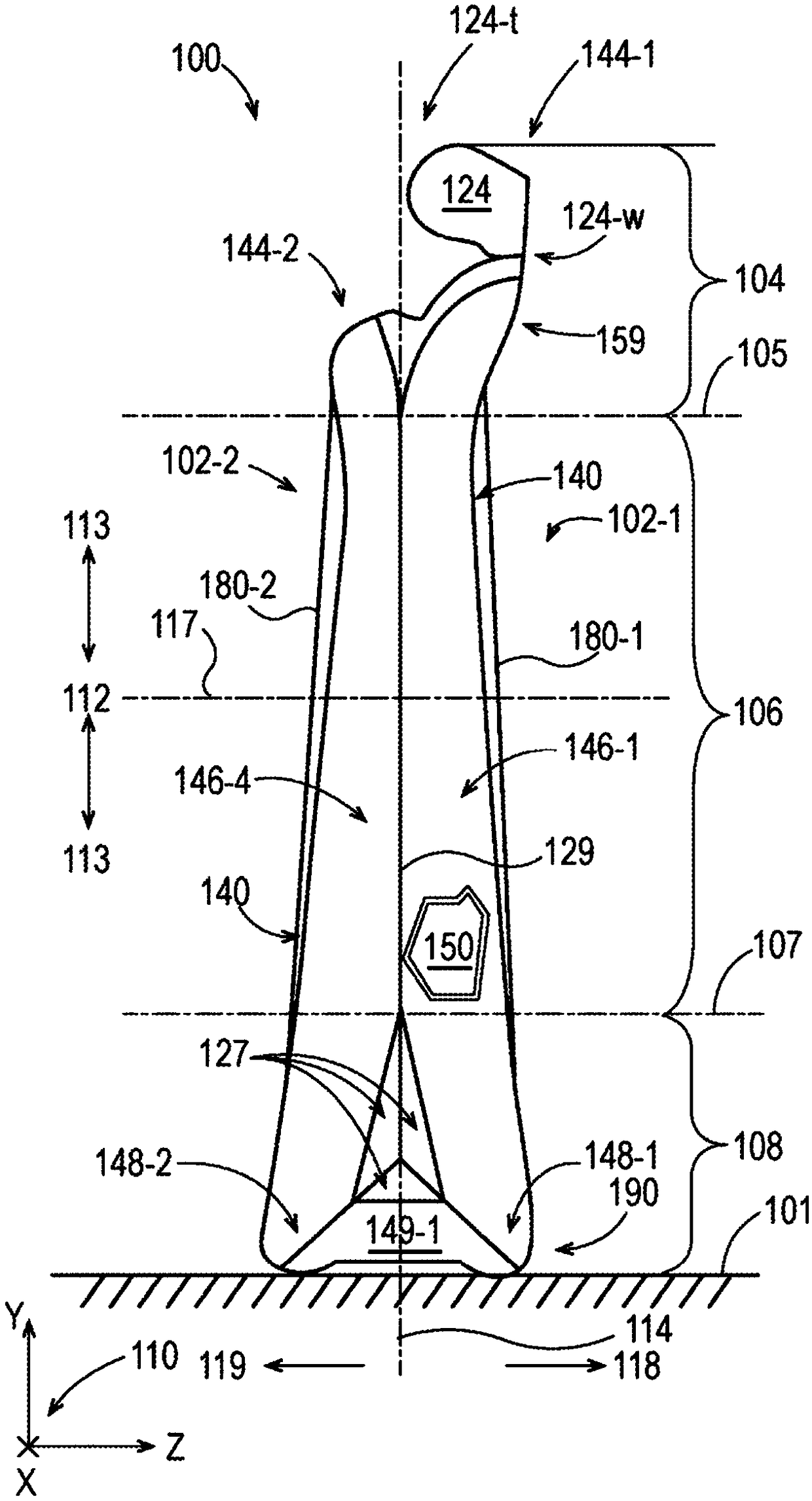 Flexible containers with bottom support structure