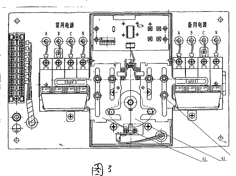 Method and device for positioning working position of double power supply switch device circuit breaker