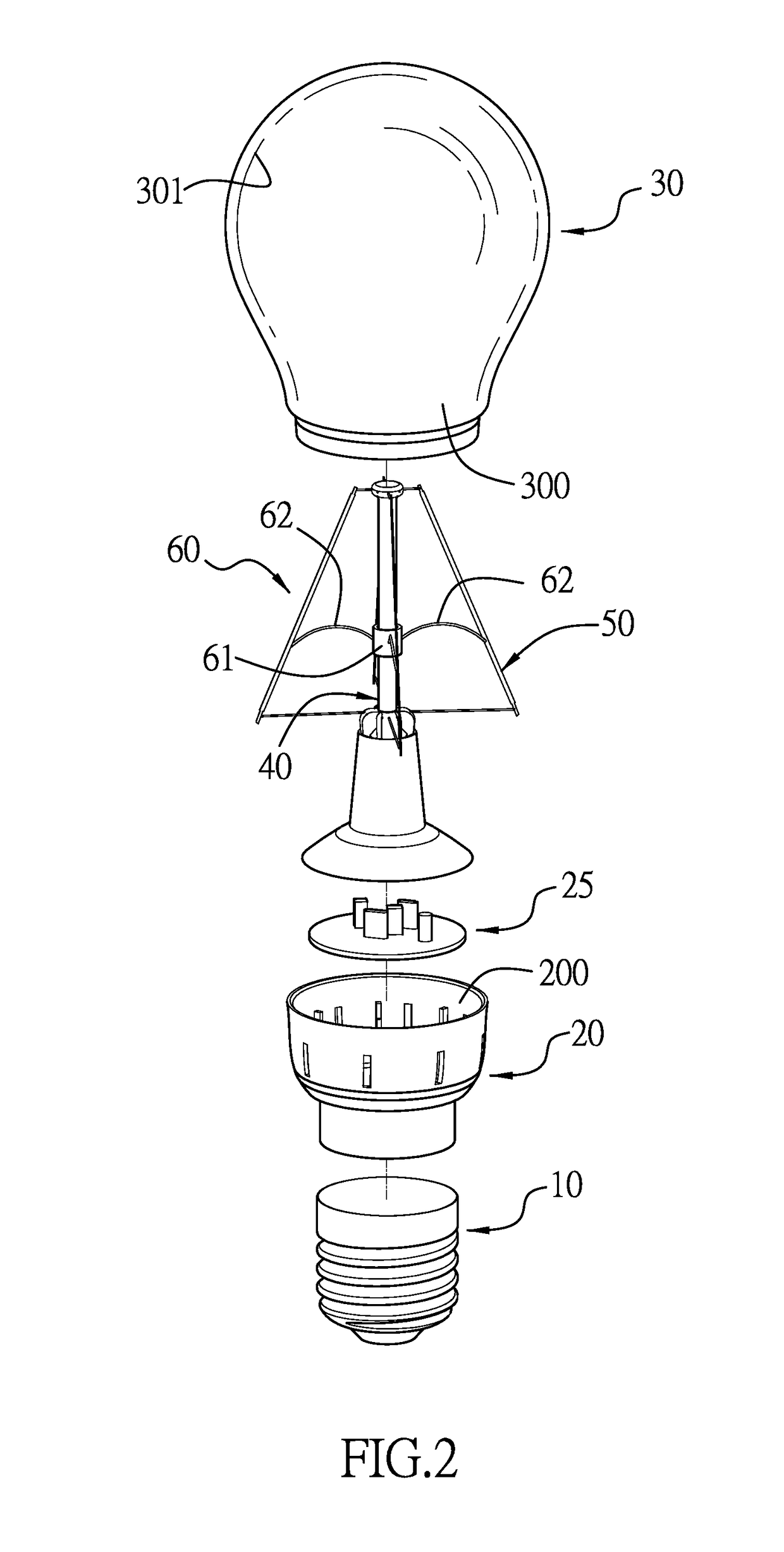 Gas-free light bulb device