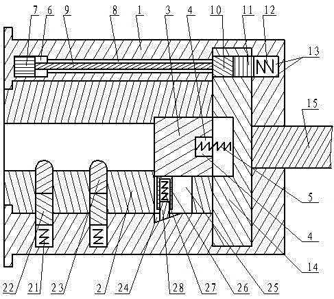 Mechanical asynchronous interlocking antitheft magnetic pushing lock