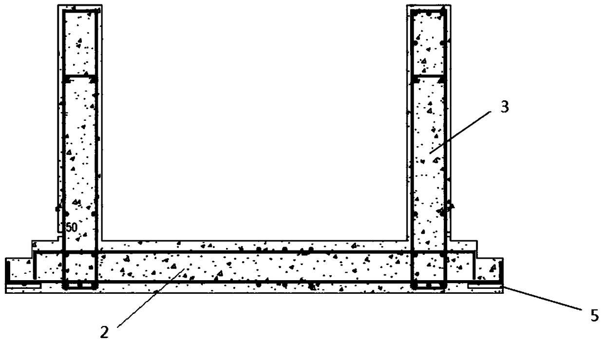 Prefabricated foundation component for assembled elevator and construction method thereof