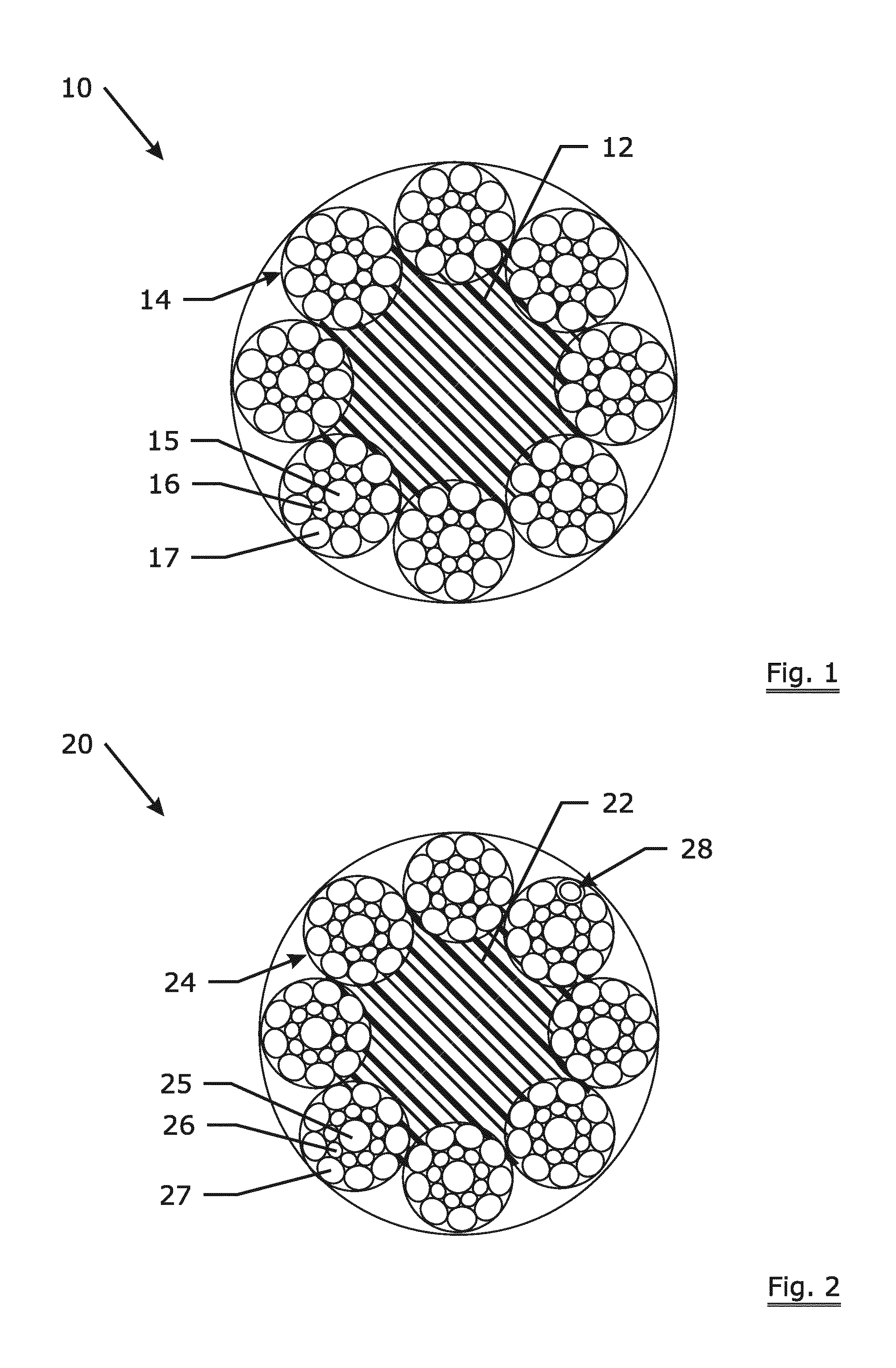 Compacted hybrid elevator rope