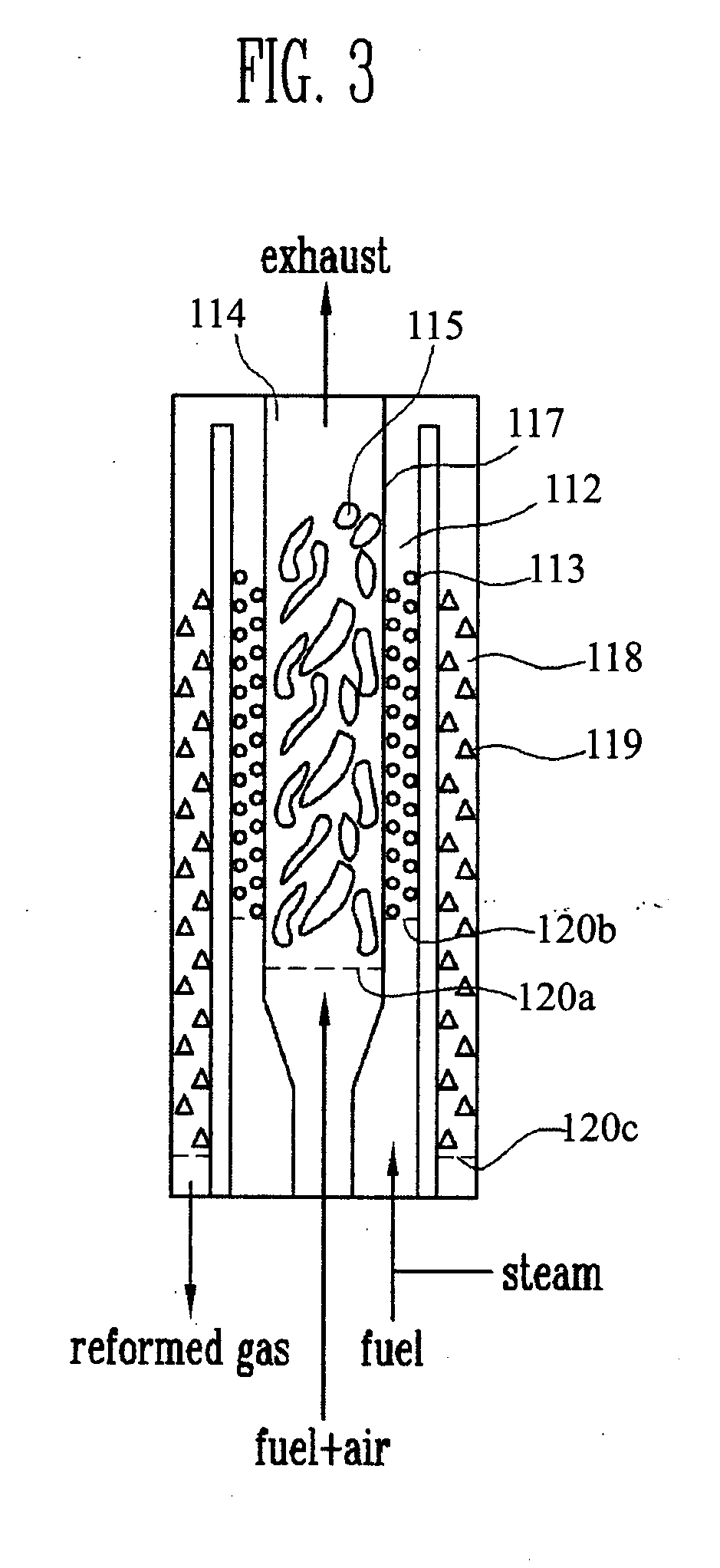 Fuel reformer using radiation