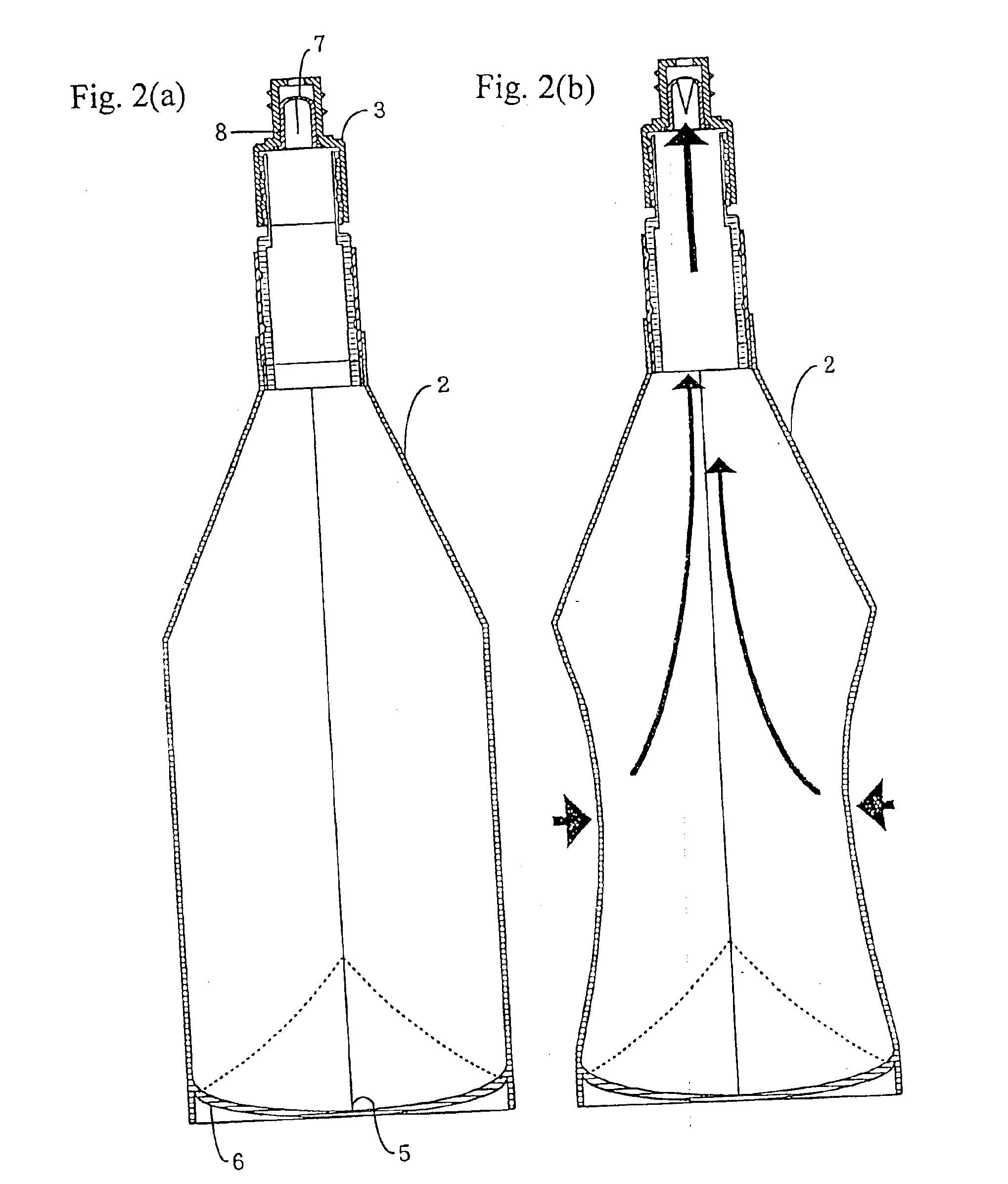 Self-standing type bag-shaped container having evaluating and flow velocity controlling functions