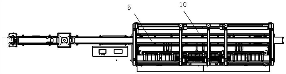 Automatic detecting, transferring, overturning and stacking device for ultrathin strip-shaped pore plate corrugated plates and using method