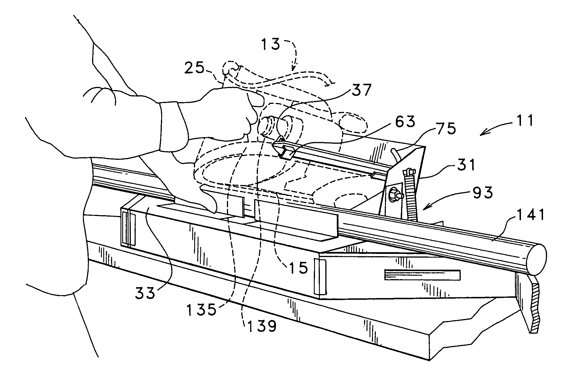 Operational support for portable band saw