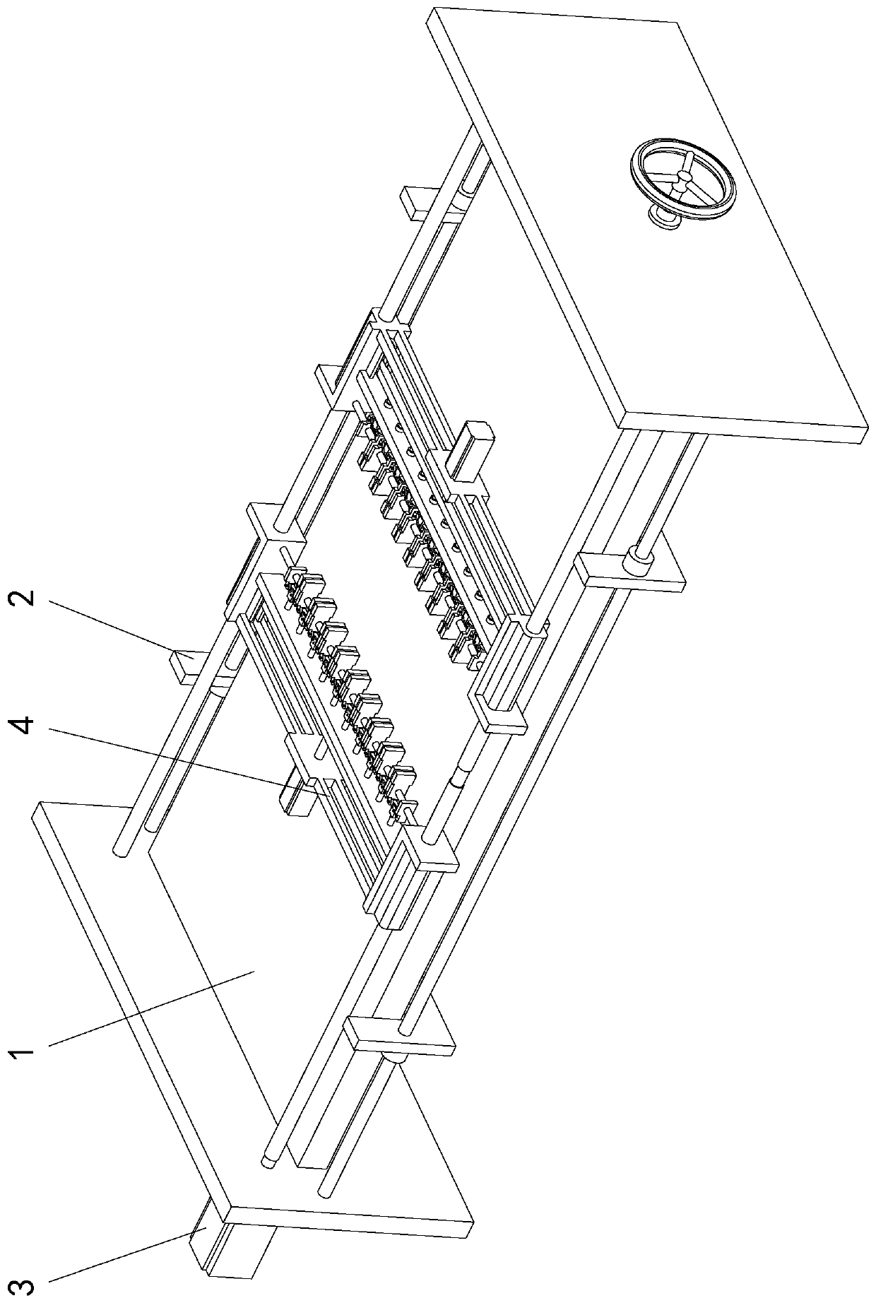 Low-density honeycomb plate sandwich manufacturing and stretching forming device and treatment method thereof