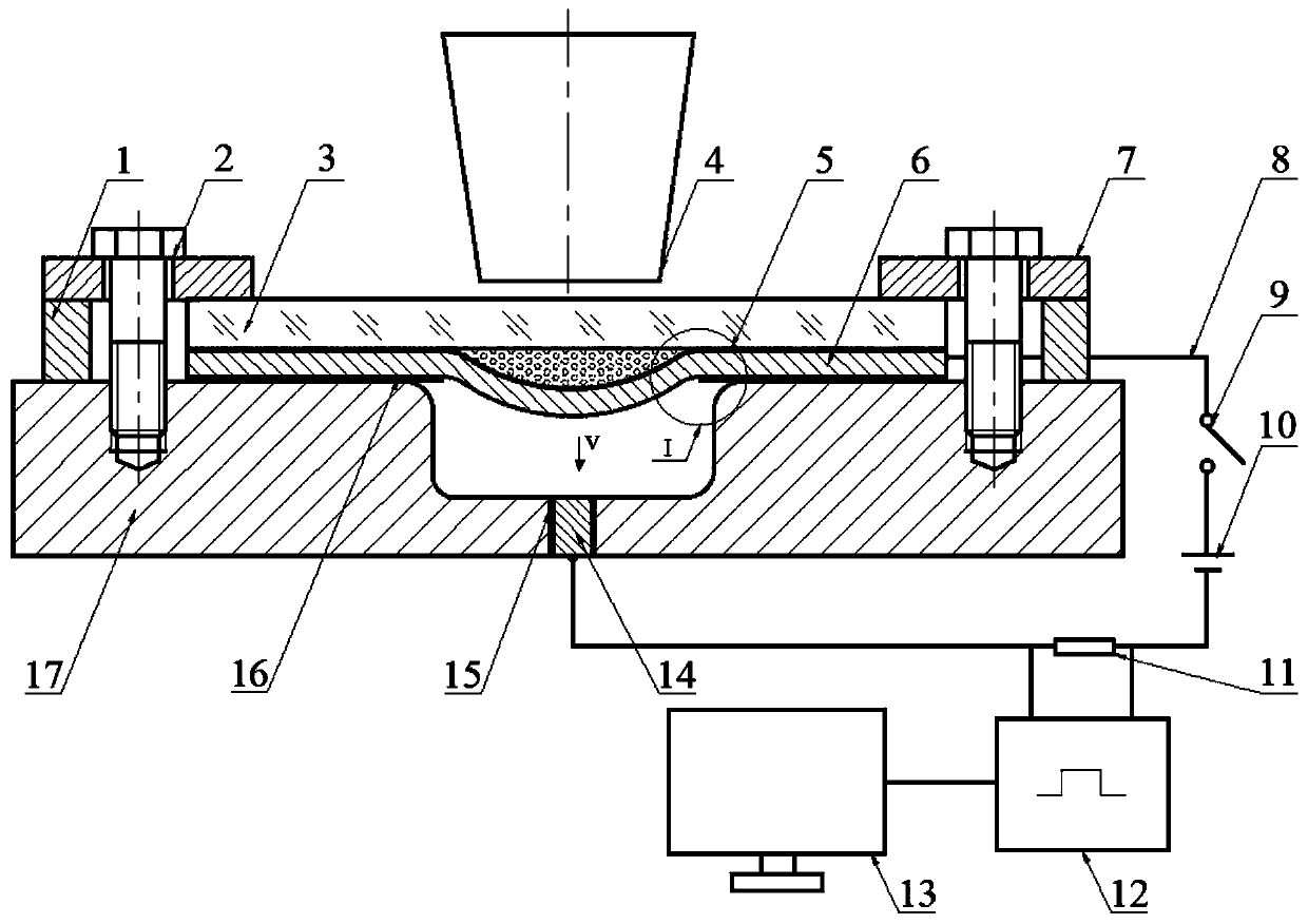 Device and method for measuring collision process in laser shock high-speed forming of plate