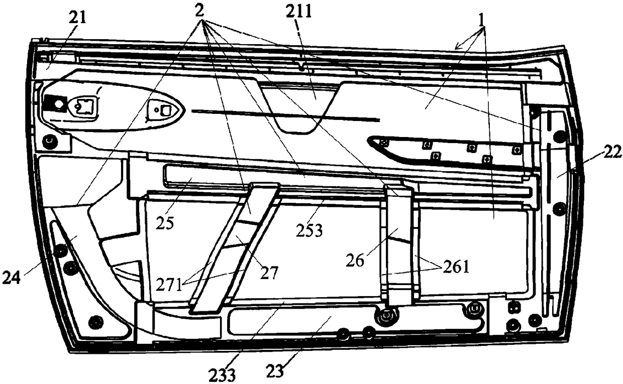 A vehicle door for an electric vehicle and a manufacturing method thereof