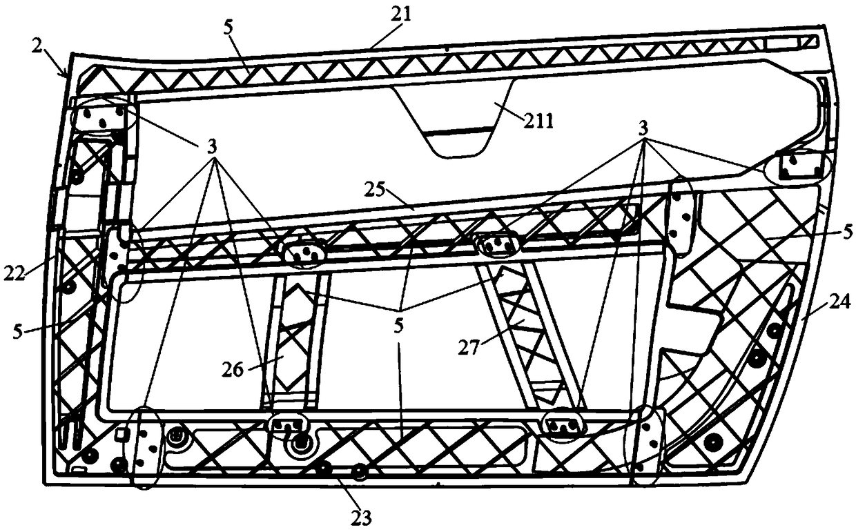 A vehicle door for an electric vehicle and a manufacturing method thereof