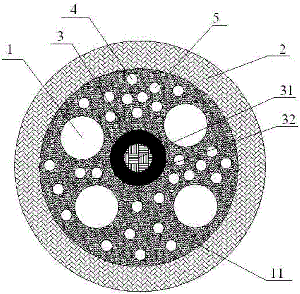 Safe composite high-pressure conveying cable