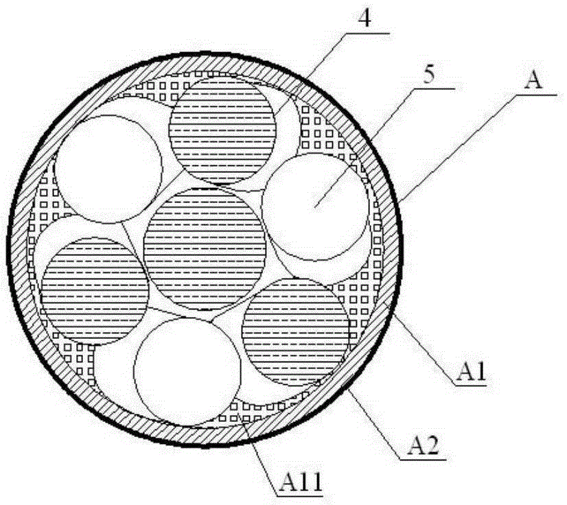 Safe composite high-pressure conveying cable