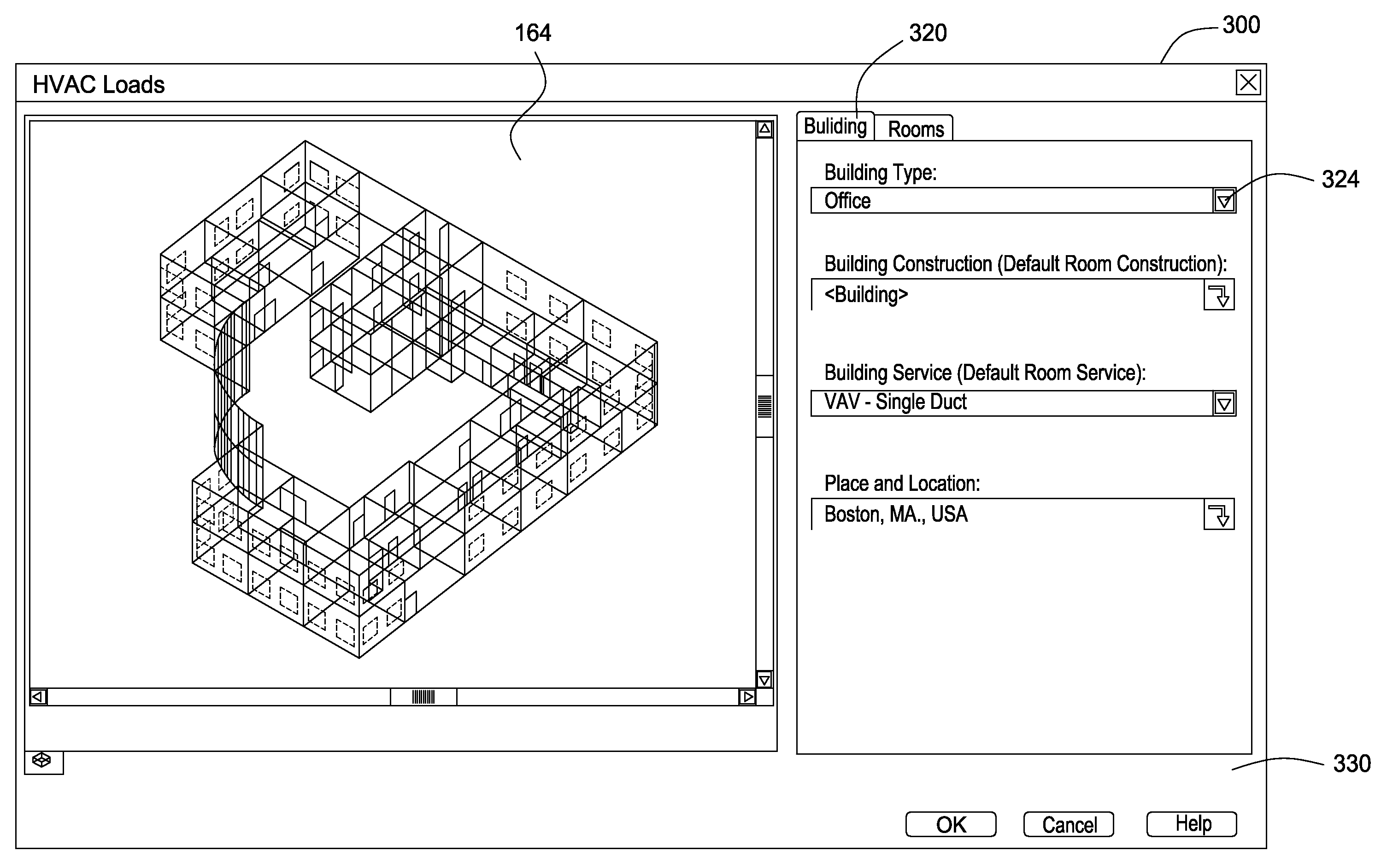 Generating an analytical model of building for use in thermal modeling and environmental analyses