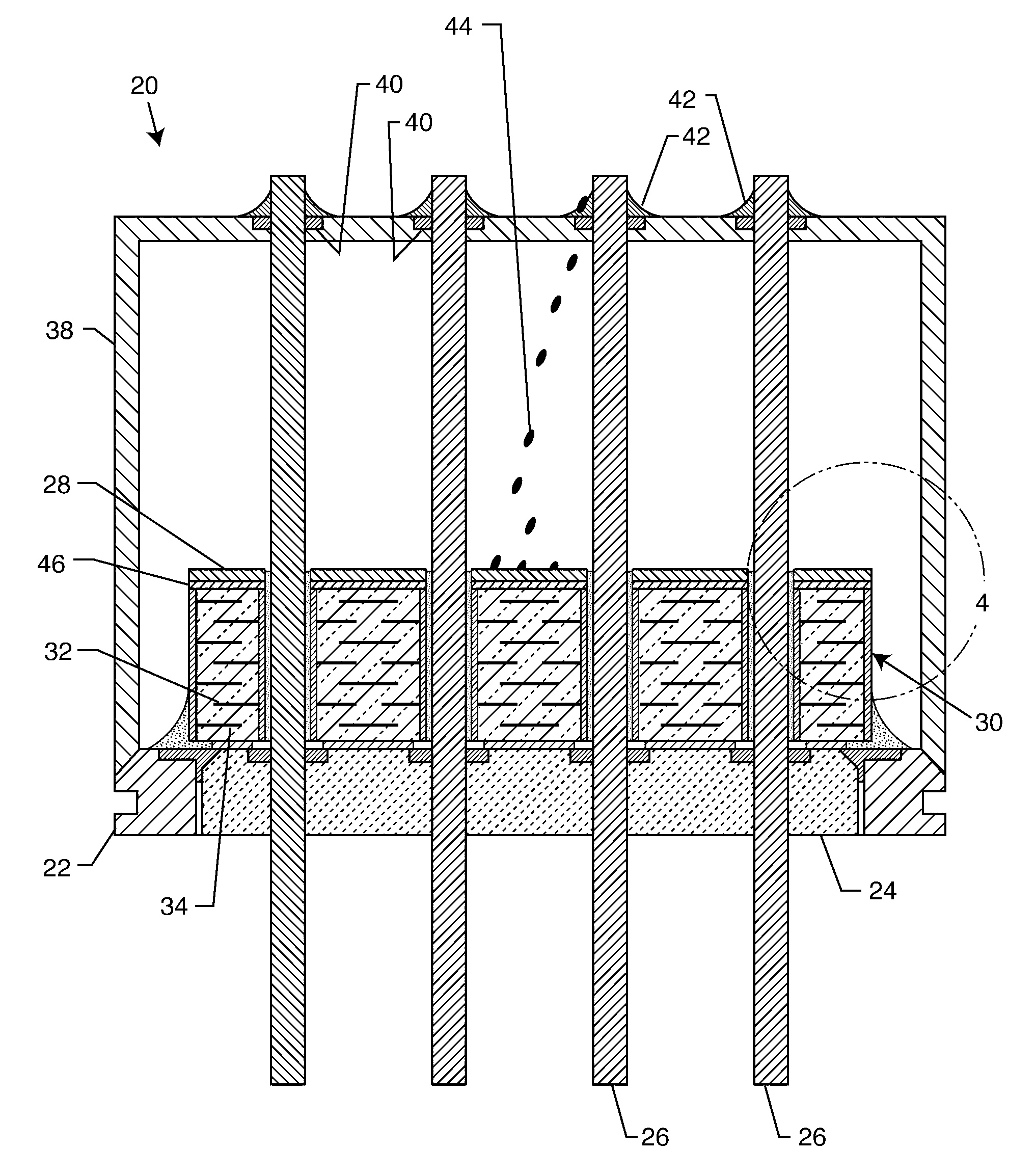 Device to protect an active implantable medical device feedthrough capacitor from stray laser weld strikes, and related manufacturing process