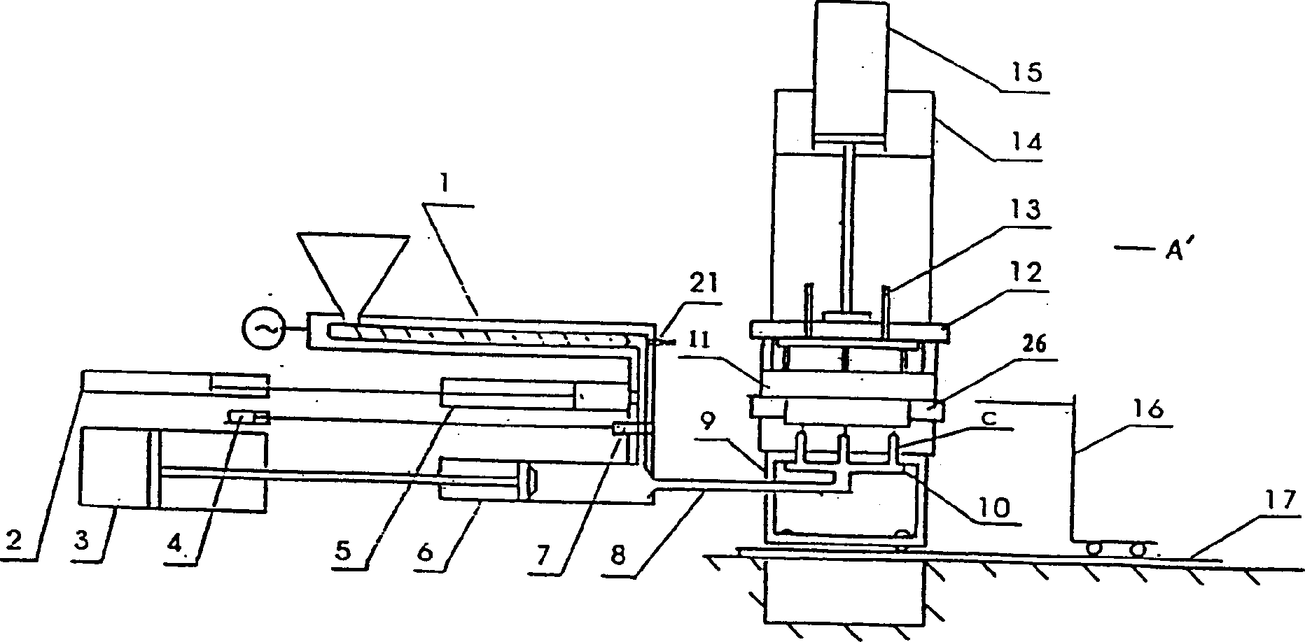 Super-large size plastic injection moulding process and its equipment