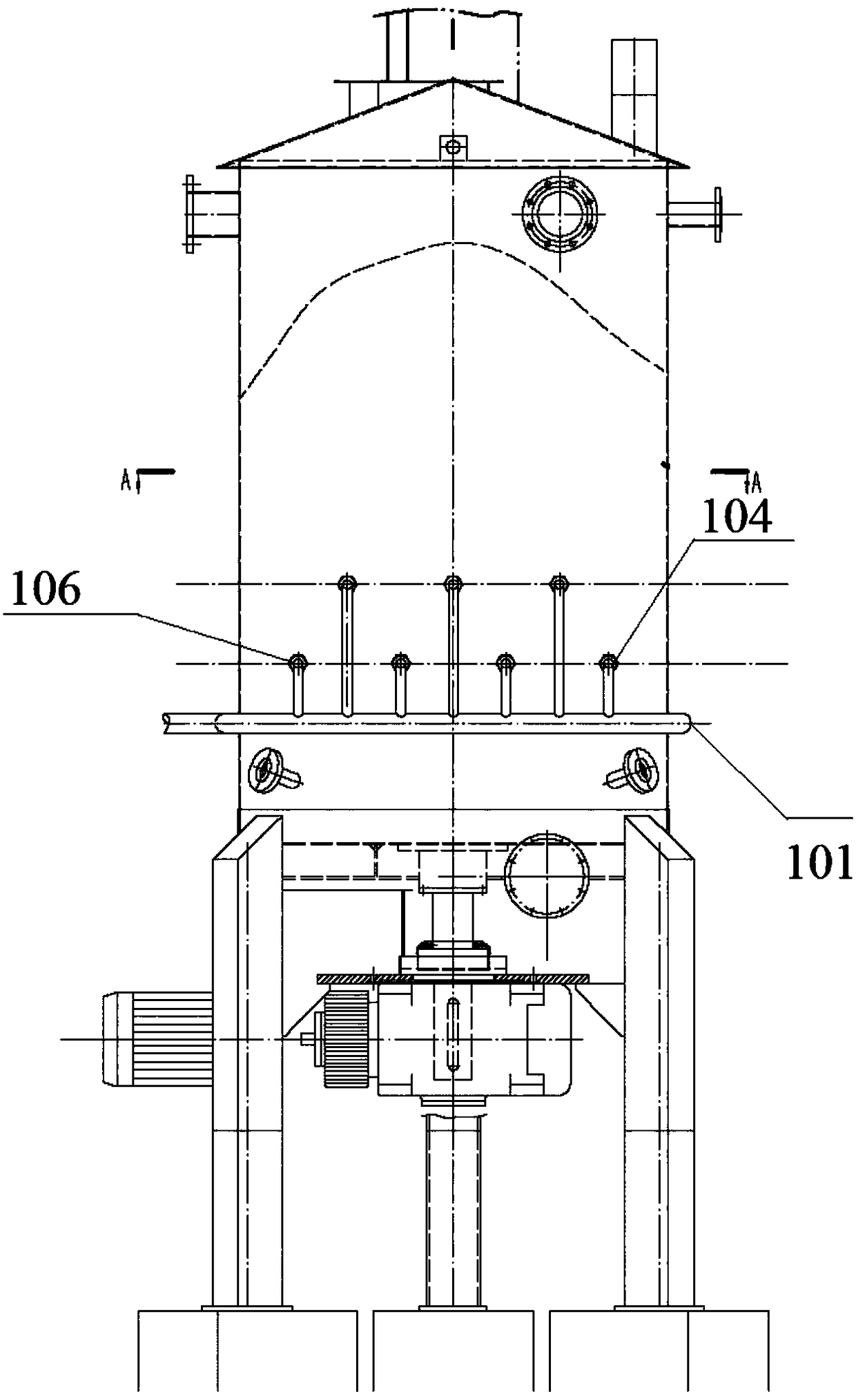 Material bin anti-bridge device and working method thereof