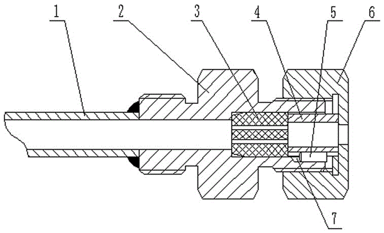 Vacuum furnace thermocouple installation leakage-prevention device