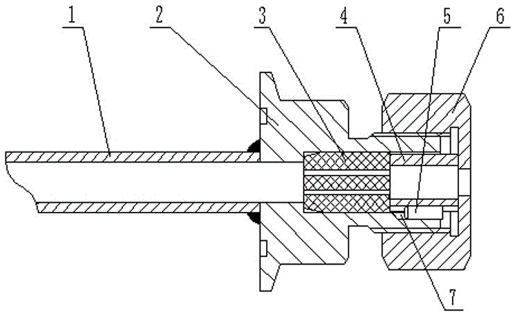 Vacuum furnace thermocouple installation leakage-prevention device