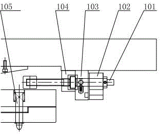 Automatic adjustment structure for flanging sub mold or extending sub mold