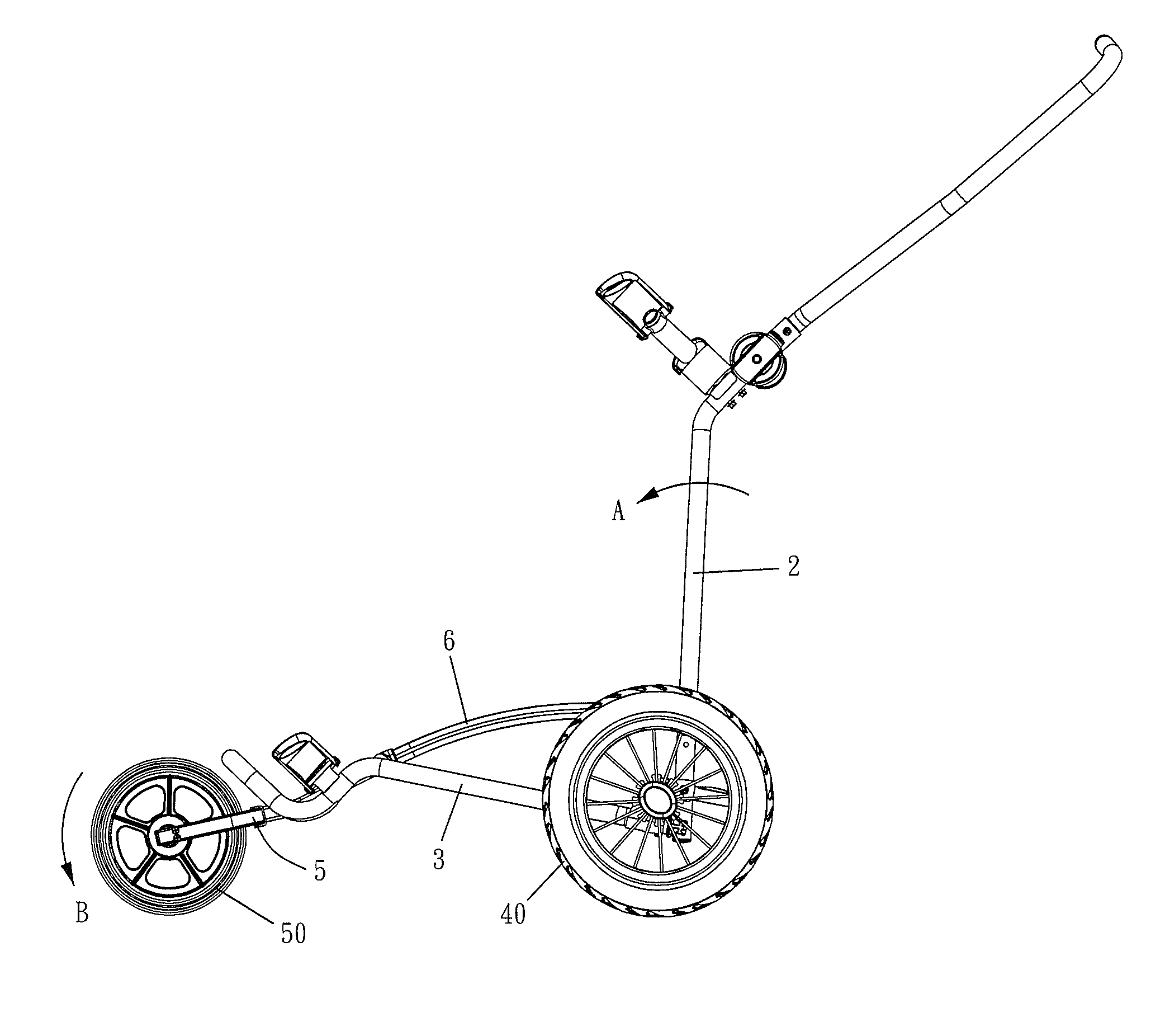 Front Wheel Folding Device of Golf Bag Cart